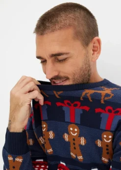 Sale Feinstrickpullover mit Weihnachtsmotiv Herren Große Größen|Pullover & Strickjacken