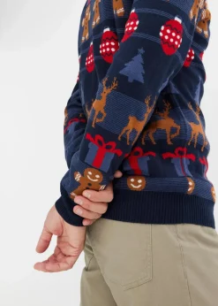 Sale Feinstrickpullover mit Weihnachtsmotiv Herren Große Größen|Pullover & Strickjacken