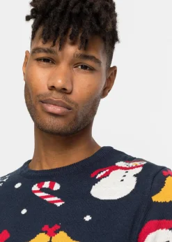 Clearance Feinstrickpullover mit Weihnachtsmotiv Herren Große Größen|Pullover & Strickjacken