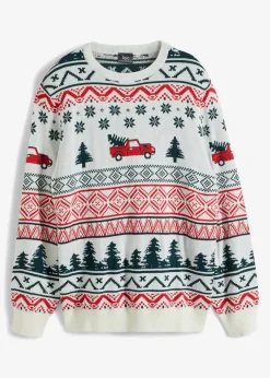 Herren bonprix Große Größen|Pullover & Strickjacken|Feinstrickpullover mit Weihnachtsmotiv