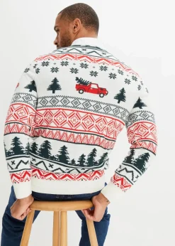 Herren bonprix Große Größen|Pullover & Strickjacken|Feinstrickpullover mit Weihnachtsmotiv