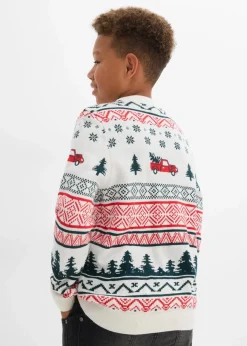 Kinder bonprix Jungen 9-16 Jahre·Sweat & Strick|Feinstrickpullover mit Weihnachtsmotiv