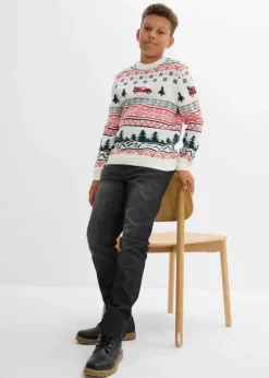Kinder bonprix Jungen 9-16 Jahre·Sweat & Strick|Feinstrickpullover mit Weihnachtsmotiv