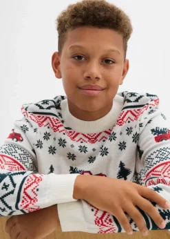 Kinder bonprix Jungen 9-16 Jahre·Sweat & Strick|Feinstrickpullover mit Weihnachtsmotiv