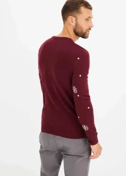 Herren bonprix Pullover & Strickjacken|Große Größen|Feinstrickpullover mit Weihnachtsmotiv