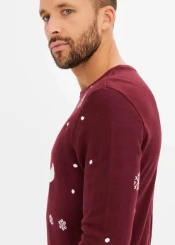 Herren bonprix Pullover & Strickjacken|Große Größen|Feinstrickpullover mit Weihnachtsmotiv