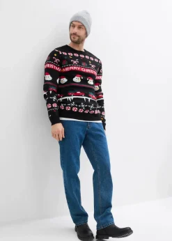 Herren bonprix Große Größen|Pullover & Strickjacken|Feinstrickpullover mit Weihnachtsmotiv