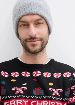 Herren bonprix Große Größen|Pullover & Strickjacken|Feinstrickpullover mit Weihnachtsmotiv
