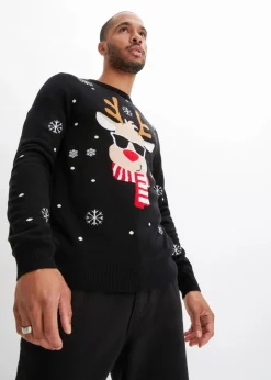 Online Feinstrickpullover mit Weihnachtsmotiv Herren Große Größen|Pullover & Strickjacken