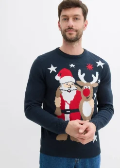 Herren bonprix Große Größen|Pullover & Strickjacken|Feinstrickpullover mit Weihnachtsmotiv