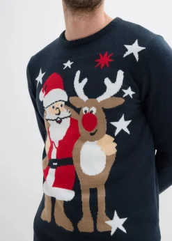Herren bonprix Große Größen|Pullover & Strickjacken|Feinstrickpullover mit Weihnachtsmotiv