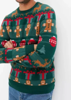 Feinstrickpullover mit Weihnachtsmotiv Herren Pullover & Strickjacken|Große Größen