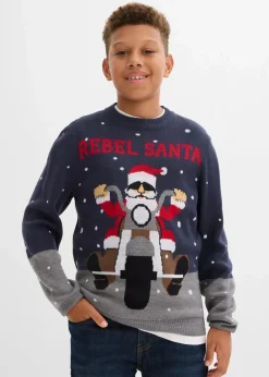 Kinder bonprix Jungen 9-16 Jahre·Bademode|Jungen 9-16 Jahre·Sweat & Strick|Feinstrickpullover mit Weihnachtsmotiv
