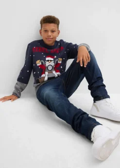 Kinder bonprix Jungen 9-16 Jahre·Bademode|Jungen 9-16 Jahre·Sweat & Strick|Feinstrickpullover mit Weihnachtsmotiv