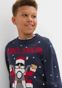 Kinder bonprix Jungen 9-16 Jahre·Bademode|Jungen 9-16 Jahre·Sweat & Strick|Feinstrickpullover mit Weihnachtsmotiv
