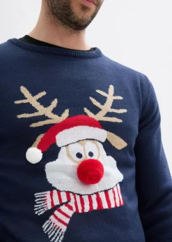 Herren bonprix Große Größen|Pullover & Strickjacken|Feinstrickpullover mit Weihnachtsmotiv