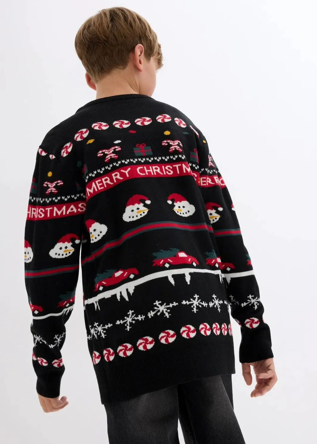Kinder bonprix Jungen 9-16 Jahre·Sweat & Strick|Feinstrickpullover mit Weihnachtsmotiv
