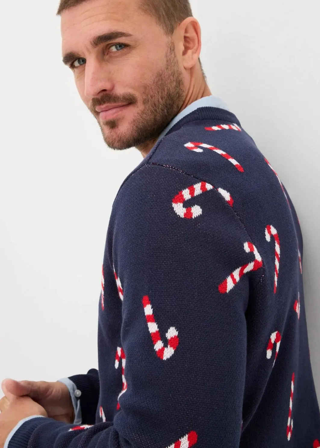 Herren bonprix Große Größen|Pullover & Strickjacken|Feinstrickpullover mit Weihnachtsmotiv aus weichem Baumwollmix