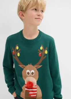 Hot Feinstrickpullover mit Weihnachtsmotiv Kinder Mädchen 9-16 Jahre·Sweat & Strick|Mädchen 2-8 Jahre·Sweat & Strick