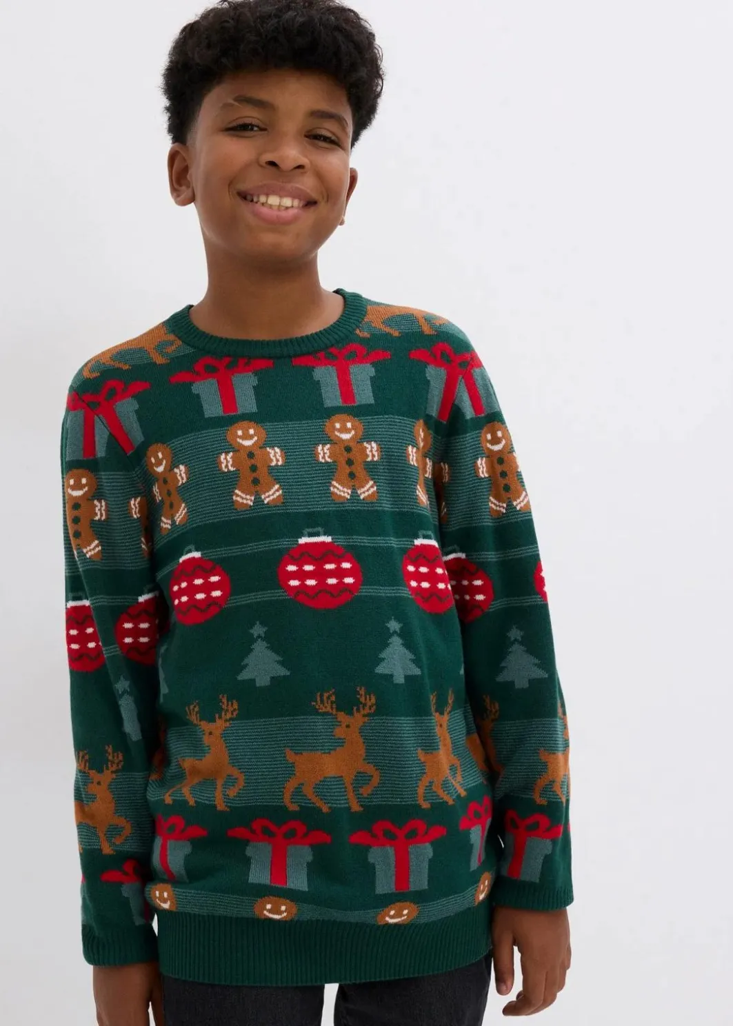 Kinder bonprix Jungen 9-16 Jahre·Bademode|Jungen 9-16 Jahre·Sweat & Strick|Feinstrickpullover mit Weihnachtsmotiv