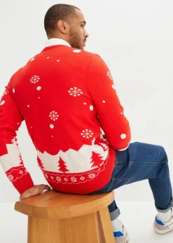 Herren bonprix Große Größen|Pullover & Strickjacken|Feinstrickpullover mit Weihnachtsmotiv