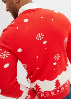 Herren bonprix Große Größen|Pullover & Strickjacken|Feinstrickpullover mit Weihnachtsmotiv