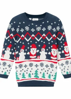 Feinstrickpullover mit Weihnachtsmotiv aus reiner Baumwolle Kinder Jungen 9-16 Jahre·Sweat & Strick|Jungen 2-8 Jahre·Sweat & Strick