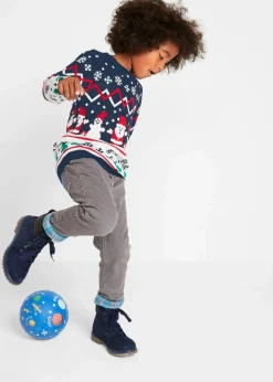 Feinstrickpullover mit Weihnachtsmotiv aus reiner Baumwolle Kinder Jungen 9-16 Jahre·Sweat & Strick|Jungen 2-8 Jahre·Sweat & Strick