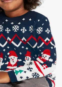 Feinstrickpullover mit Weihnachtsmotiv aus reiner Baumwolle Kinder Jungen 9-16 Jahre·Sweat & Strick|Jungen 2-8 Jahre·Sweat & Strick