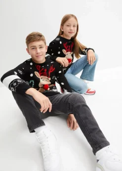 Clearance Feinstrickpullover mit Weihnachtsmotiv Kinder Jungen 9-16 Jahre·Bademode|Jungen 9-16 Jahre·Sweat & Strick