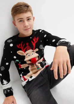 Clearance Feinstrickpullover mit Weihnachtsmotiv Kinder Jungen 9-16 Jahre·Bademode|Jungen 9-16 Jahre·Sweat & Strick