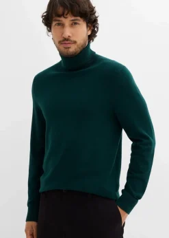 Herren bonprix Große Größen|Basics|Feinstrick-Rollkragenpullover mit edler Merinowolle, Slim Fit