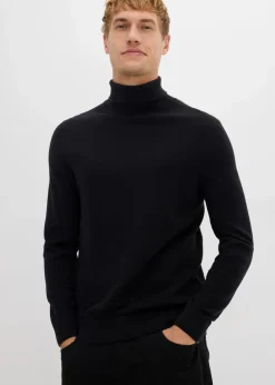 Herren bonprix Pullover & Strickjacken|Basics|Feinstrick-Rollkragenpullover mit edler Merinowolle, Slim Fit