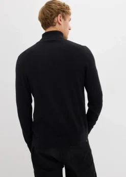 Herren bonprix Pullover & Strickjacken|Basics|Feinstrick-Rollkragenpullover mit edler Merinowolle, Slim Fit