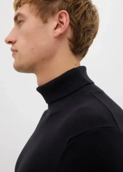 Herren bonprix Pullover & Strickjacken|Basics|Feinstrick-Rollkragenpullover mit edler Merinowolle, Slim Fit