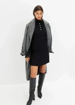 Feinstrick-Shirt mit Chiffon-Volants Damen Nachhaltigere Materialien|Shirts & Tops