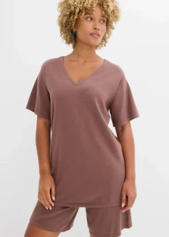 Damen bonprix Shirts & Tops|Strickmode|Feinstrickshirt mit Leinen