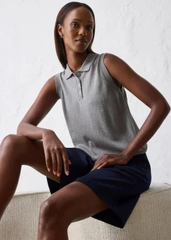 Damen bonprix Premium|Strickmode|Feinstricktop mit Seidenanteil und Polokragen