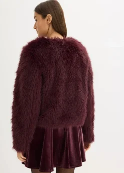 Discount Fellimitat-Jacke Damen Bekleidung·Hosen|Jacken & Mäntel