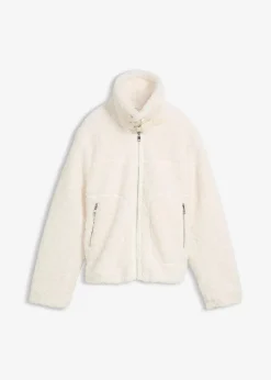 Clearance Fellimitat-Jacke aus Teddyfleece Damen Bekleidung·Hosen|Nachhaltigere Materialien