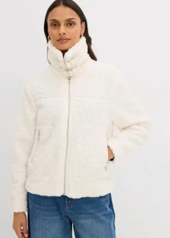Clearance Fellimitat-Jacke aus Teddyfleece Damen Bekleidung·Hosen|Nachhaltigere Materialien