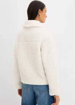 Clearance Fellimitat-Jacke aus Teddyfleece Damen Bekleidung·Hosen|Nachhaltigere Materialien