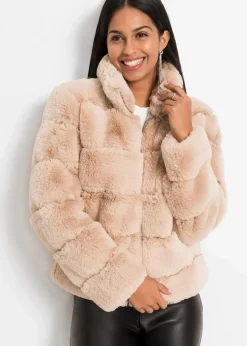 Best Fellimitat-Jacke mit Reißverschluss Damen Bekleidung·Hosen|Jacken & Mäntel
