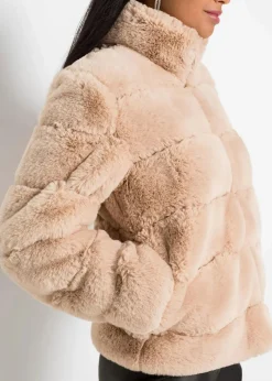 Best Fellimitat-Jacke mit Reißverschluss Damen Bekleidung·Hosen|Jacken & Mäntel