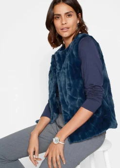 Discount Fellimitat-Weste Damen Bekleidung·Hosen|Jacken & Mäntel