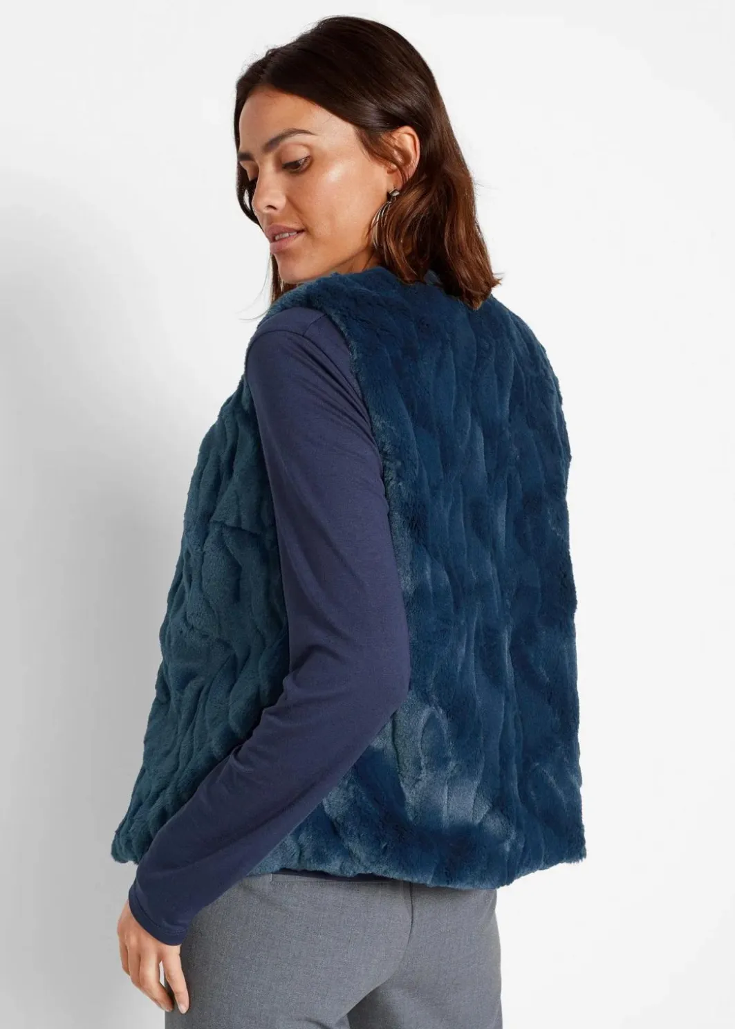 Discount Fellimitat-Weste Damen Bekleidung·Hosen|Jacken & Mäntel