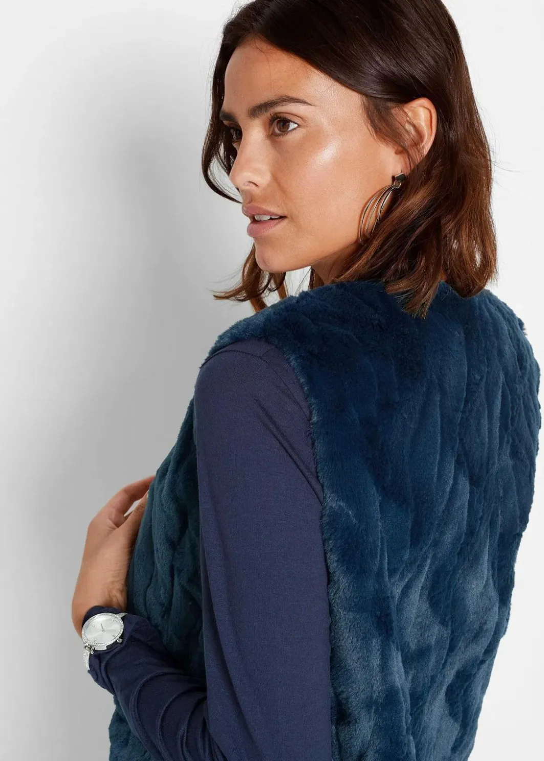 Discount Fellimitat-Weste Damen Bekleidung·Hosen|Jacken & Mäntel