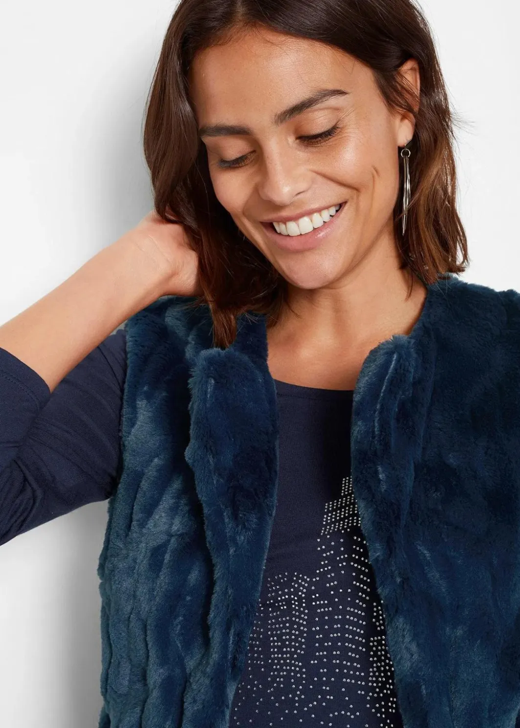 Discount Fellimitat-Weste Damen Bekleidung·Hosen|Jacken & Mäntel