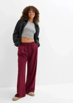 Damen bonprix Shirts & Tops|Nachhaltigere Materialien|Figurbetontes Cropped Top, Doppelpack (2-tlg. Set)