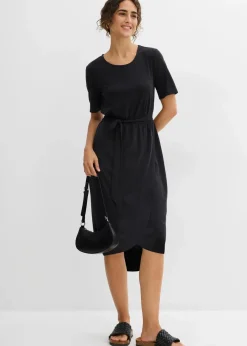 Online figurbetontes Jerseykleid aus softem Viskose-Mix Damen Bekleidung·Pullover & Strickjacken|Kleider